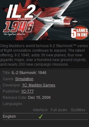 IL-2 Sturmovik: 1946 Steam - Click Image to Close